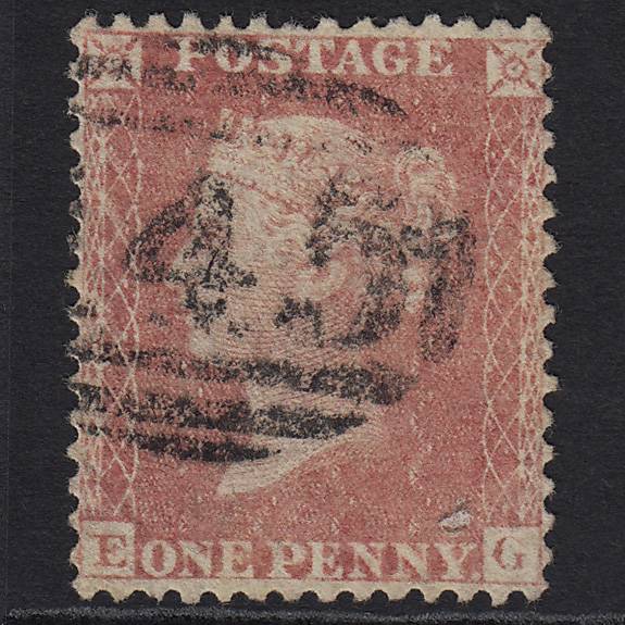GB QV 1857 1d Pale Rose (Plate 68) SG39-C10(3) EG FU Buckingham 145