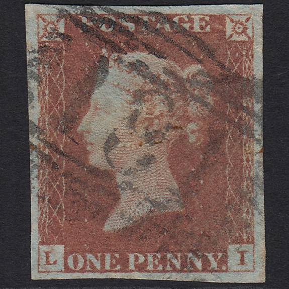 GB QV 1841 1d Red-brown (Plate 84) SG8-B1(1) LI GU Edinburgh 131 4 Margins