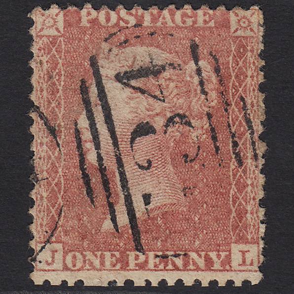 GB QV 1857 1d Pale Rose (Plate 46) SG39-C10(3) JL FU Bristol 134