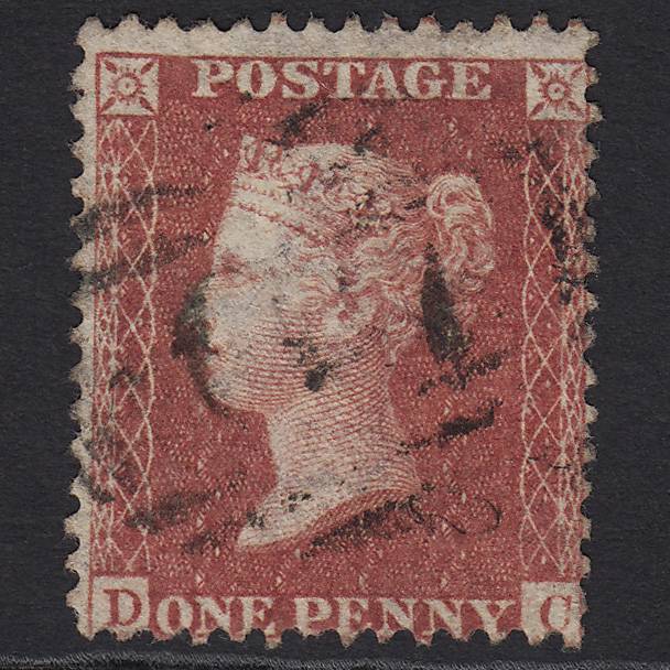 GB QV 1857 1d Rose-red (Plate 37) SG40-C10(1) DC GU Misperf