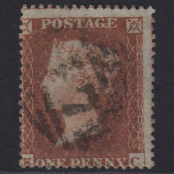 GB QV 1854 1d Red-brown (Plate 196) SG17-C1(1) KC FU