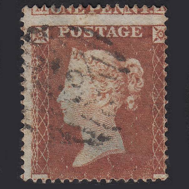 GB QV 1854 1d Red-brown (Plate 204) SG17-C1(1) NK FU Large Misperf