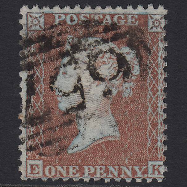 GB QV 1855 1d Red-brown (Plate 8) SGC6(1) EK GU Rougham 657