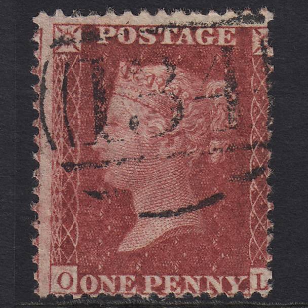 GB QV 1857 1d Deep Rose-red (Plate 55) SG41-C10(4) OL FU Bristol 134 Misperf