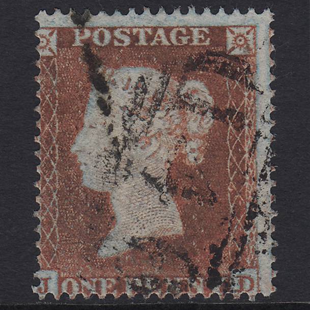 GB QV 1854 1d Red-brown (Plate 184) SG17-C1(1) JD FU Builth 146 Misperf