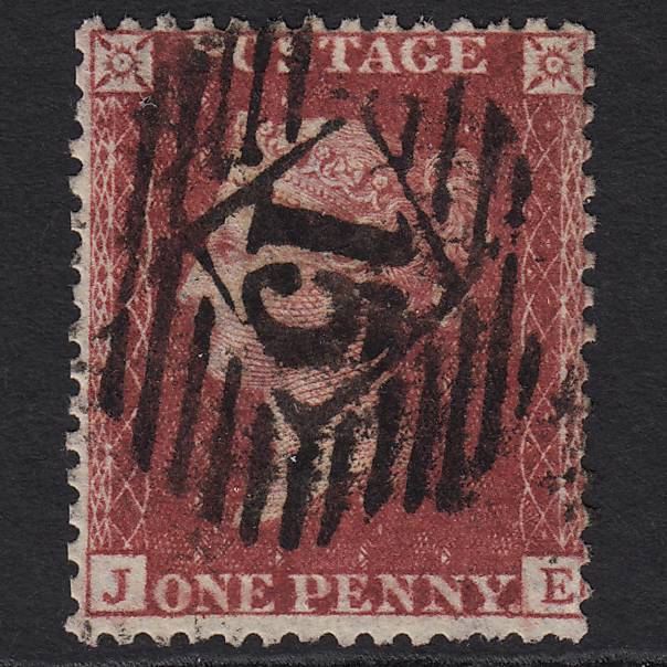 GB QV 1857 1d Deep Rose-red (Plate 47) SG41-C10(4) JE GU London IS 15
