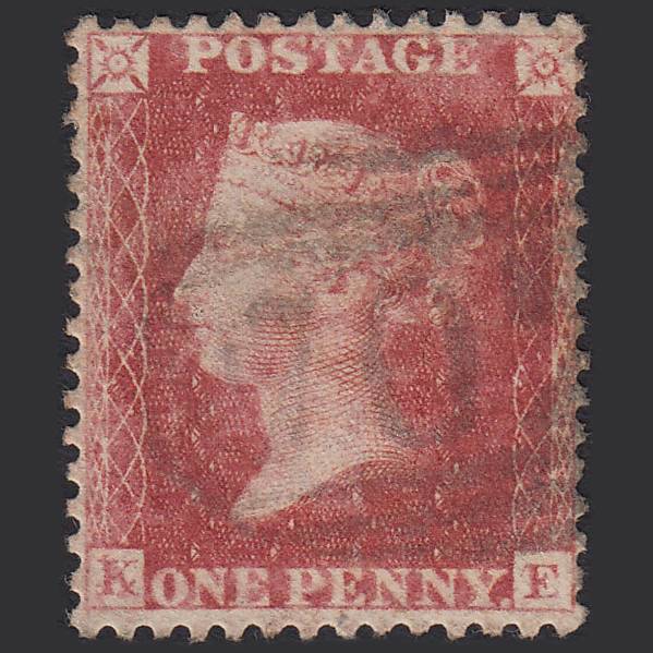 GB QV 1857 1d (Plate 56) SG40-C10(1) KE FU Sherborne 702 Corrosion Marks