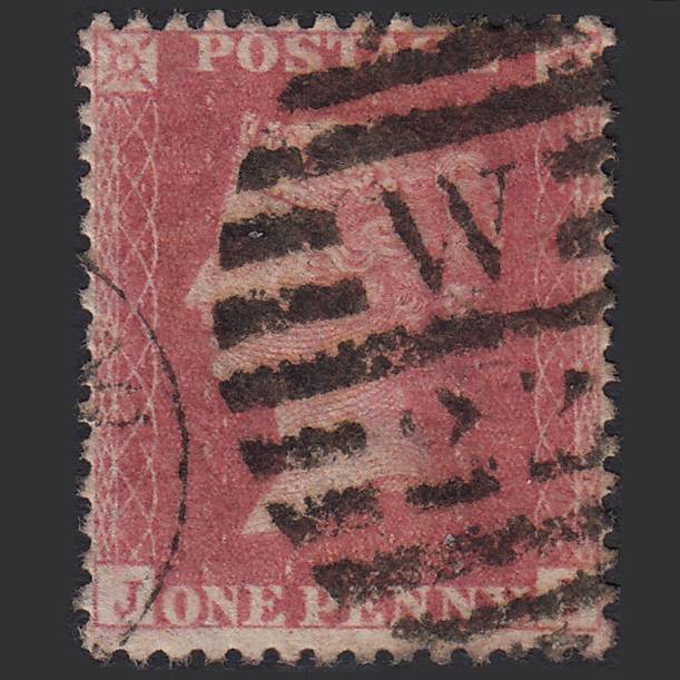GB QV 1857 1d Rose-red (Plate 39) SG40-C10(1) JF GU London D&S W22