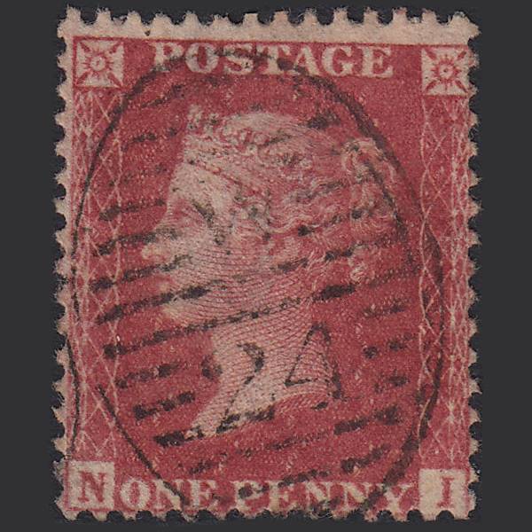 GB QV 1857 1d Rose-red (Plate 55) SG40-C10(1) NI FU London D&S W24