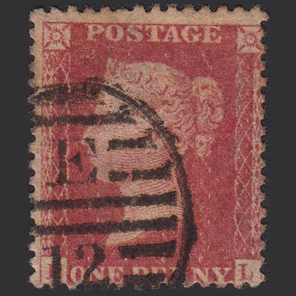 GB QV 1857 1d Rose-red (Plate 55) SG40-C10(1) EL GU London D&S E12