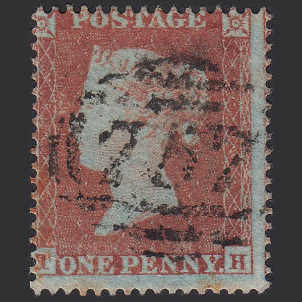 GB QV 1854 1d Red-brown (Plate 178) SG17-C1(1) TH GU Stroud 757 Misperf