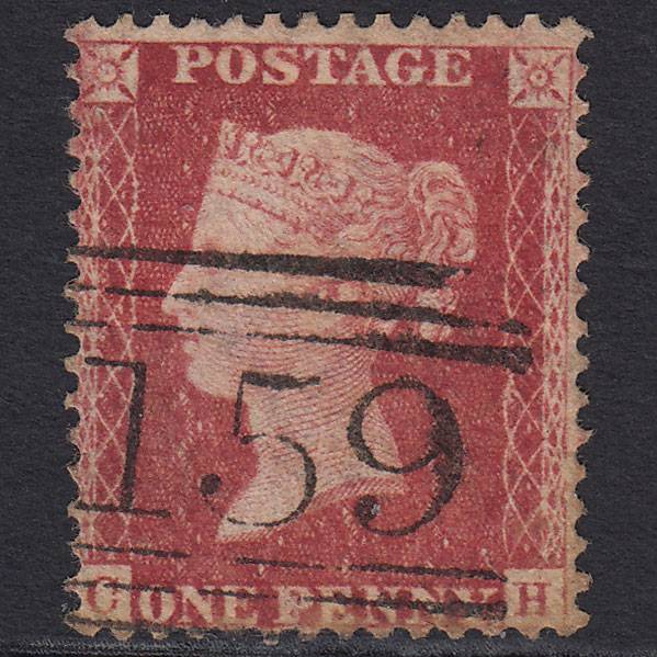 GB QV 1857 1d Rose-red (Plate 59) SG40-C10(1) CH GU Glasgow 159