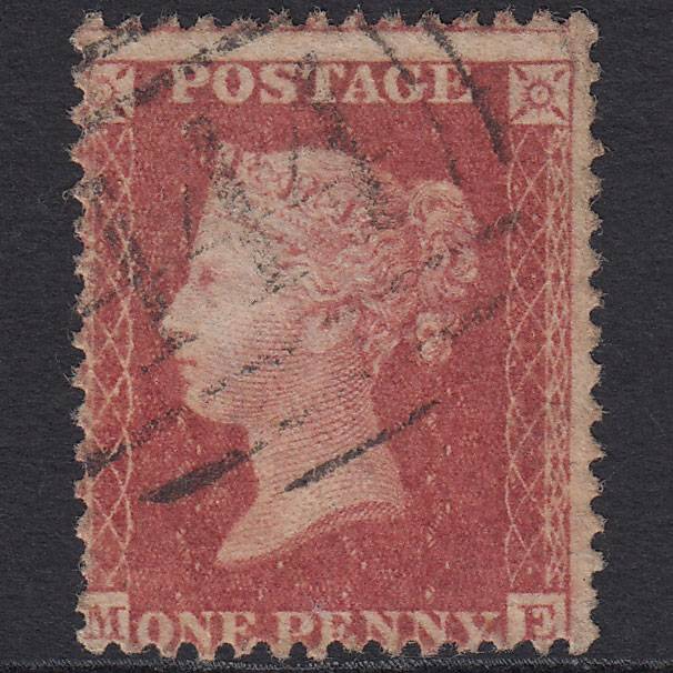 GB QV 1857 1d Rose-red (Plate 59) SG40-C10(1) ME FU Leamington 444 Misperf