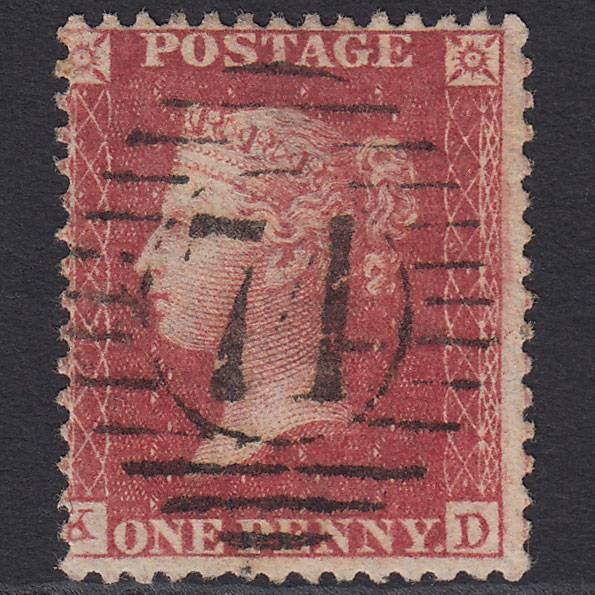 GB QV 1857 1d Rose-red (Plate 43) SG40-C10(1) KD FU London D&S 74 Misperf