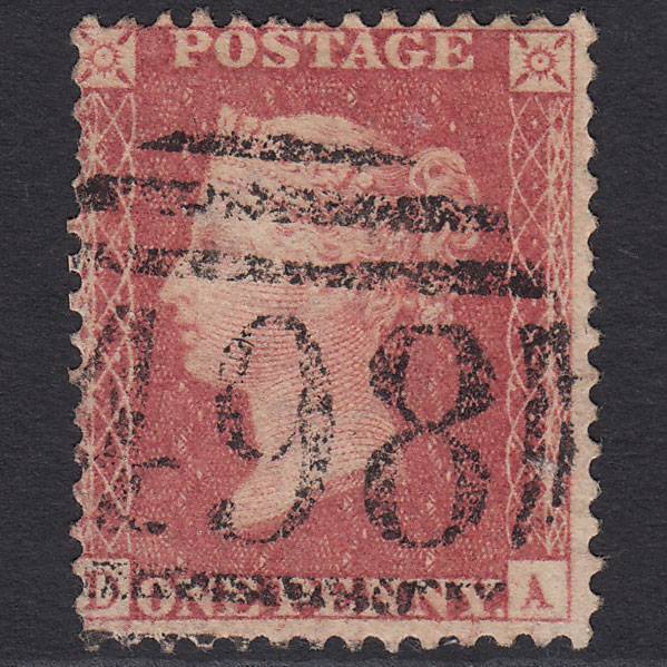 GB QV 1857 1d Rose-red (Plate 67) SG40-C10(1) DA FU Manchester 498