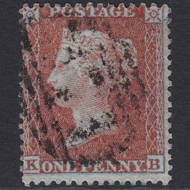 GB QV 1855 1d Red-brown (Plate 13) SGC6(1) Framed Reverse KB FU