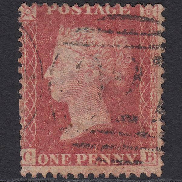 GB QV 1857 1d Rose-red (Plate 34) SG40-C10(1) CB GU Yarmouth 927