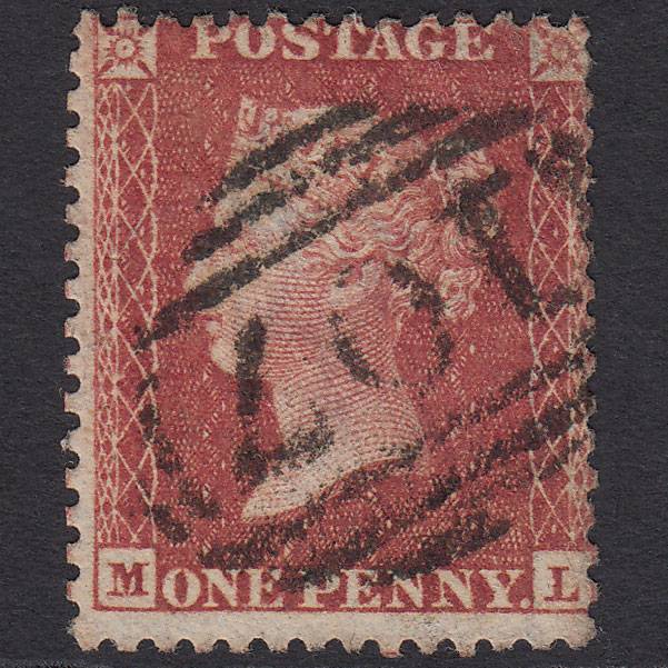 GB QV 1857 1d Rose-red (Plate 37) SG40-C10(1) ML GU Bradford 107 Misperf