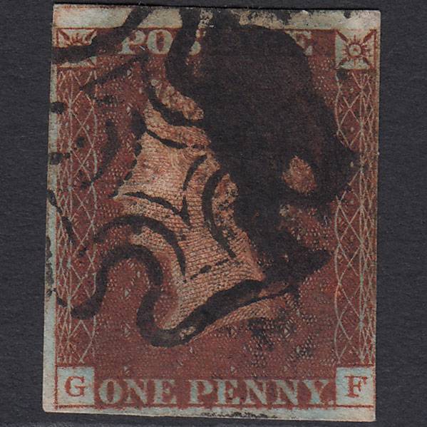 GB QV 1841 1d Deep Red-brown (Plate 15) SG10-B1(4) GF FU nr 4 Margins MX