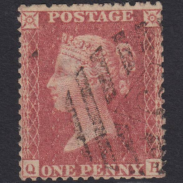 GB QV 1857 1d Pale Rose (Plate 36) SG39-C10(3) QH GU London IS Cancel