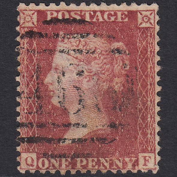 GB QV 1857 1d Rose-red (Plate 43) SG40-C10(1) QF GU Liverpool 466