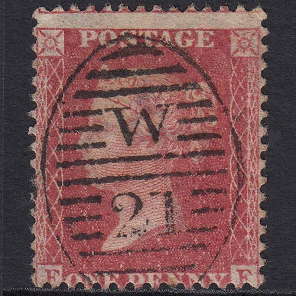 GB QV 1857 1d Rose-red (Plate 36) SG40-C10(1) FF GU London D&S W21 Misperf