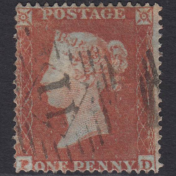 GB QV 1854 1d Red-brown (Plate 187) SG17-C1(1) PD GU London IS 11