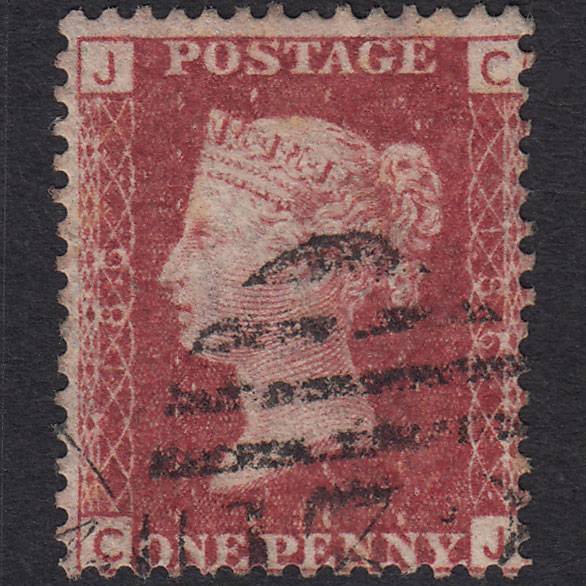 GB QV 1864 1d Lake-red (Plate 186) SG44-G1(2) CJ GU Brighton 132
