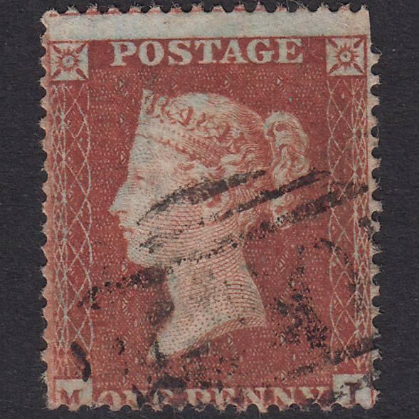 GB QV 1854 1d Red-Brown Plate 199 SG17-C1(1) MI GU