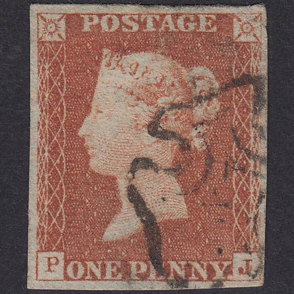 GB QV 1841 1d Pl 22 SG8-B1(1) Const Var PJ GU Missing Imprimatur 4M MX