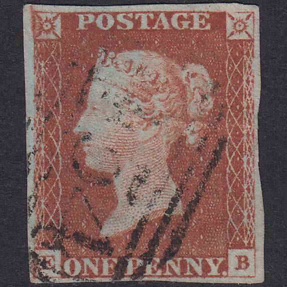 GB QV 1841 1d Red-Brown Plate 59 SG8-B1(1) EB GU 4 Margins
