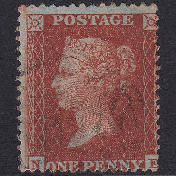 GB QV 1855 1d Red-Brown Plate 9 SG24-C3(1) NE FU Light Cancel
