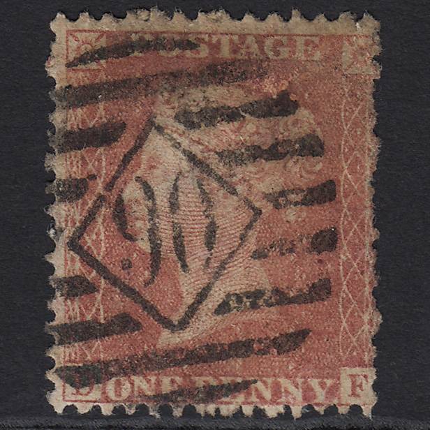 GB QV 1857 1d Rose-red (Plate 68) SG40-C10(1) DF GU London IS 90