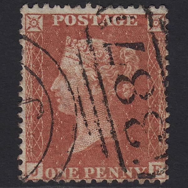 GB QV 1857 1d Orange-red (Plate 31) C8(7) JE GU Huddersfield 387