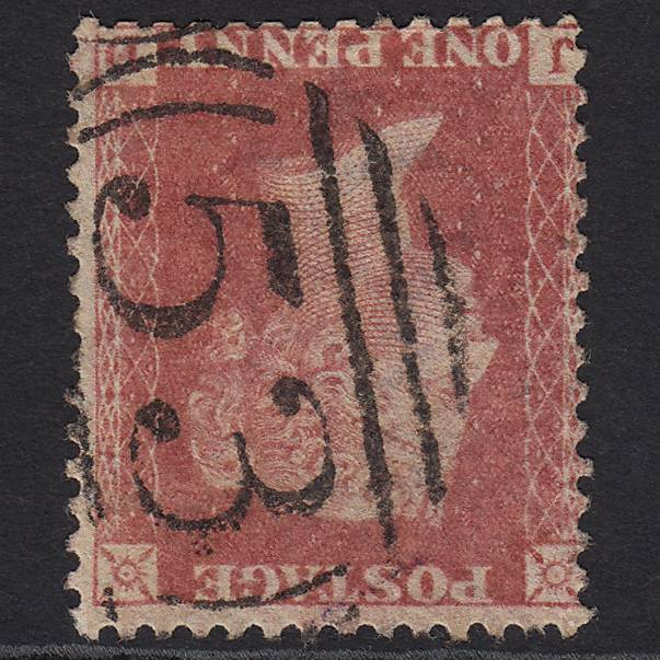 GB QV 1857 1d Rose-red (Plate 44) SG40-C10(1) Wmk Inv JD GU Bath 53