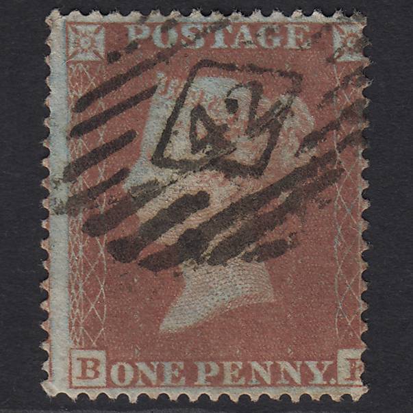 GB QV 1854 1d (Plate 180) SG17-C1(1) BK FU Missing Imprimatur London IS 42