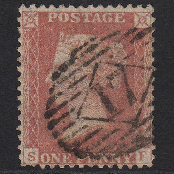 GB QV 1857 1d Rose-red (Plate 27) SG40-C10(1) SF GU London IS 17