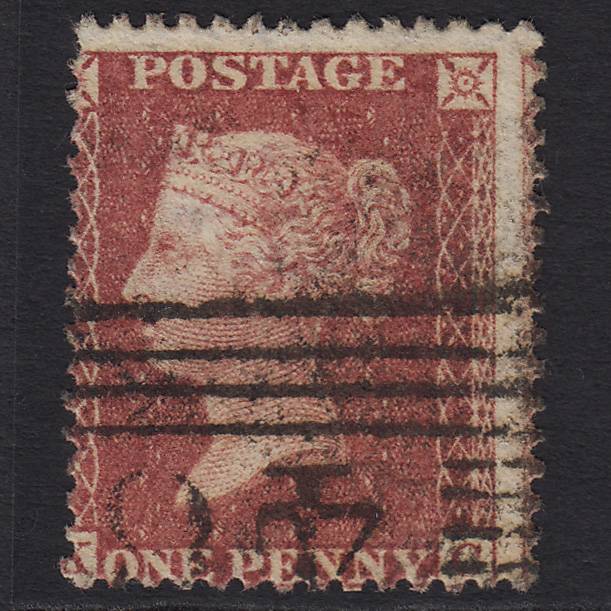 GB QV 1857 1d Rose-red SG40-C10(1) KC FU Scotland Misperf