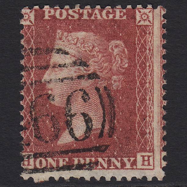 GB QV 1857 1d (Plate 44) SG40-C10(1) HH FU Liverpool 466 Large Misperf