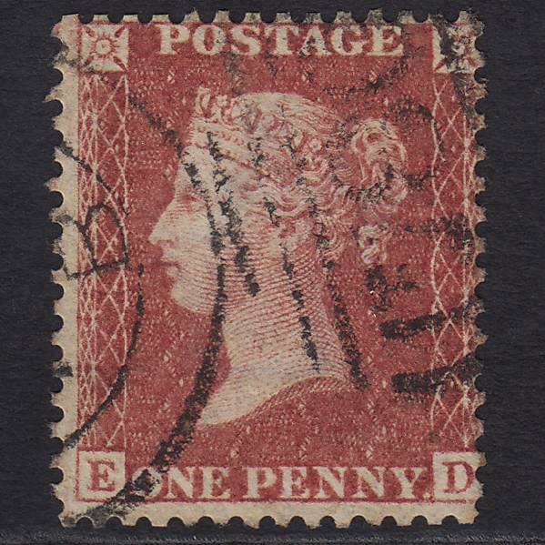 GB QV 1857 1d Rose-red (Plate 37) SG40-C10(1) ED FU Tavistock 780 Type D