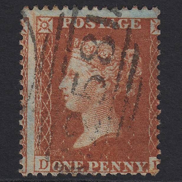 GB QV 1856 1d Red-brown (Plate 40) SG29-C8(1) DD GU Dover 258 Large Misperf