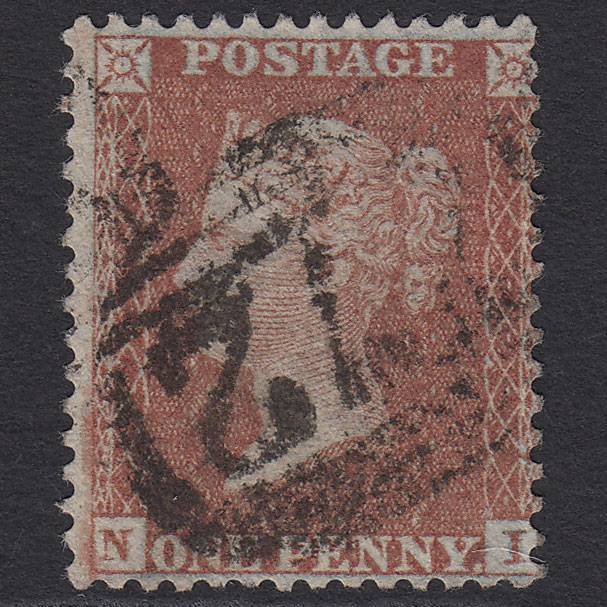 GB QV 1855 1d Red-brown (Plate 12) SG24-C3(1) NI GU