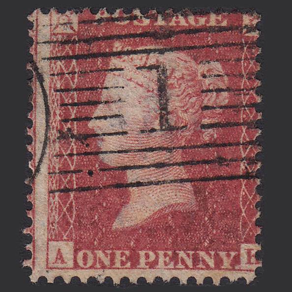 GB QV 1857 1d (Plate 44) SG40-C10(1) AK FU Missing Imprimatur Aberdeen 1