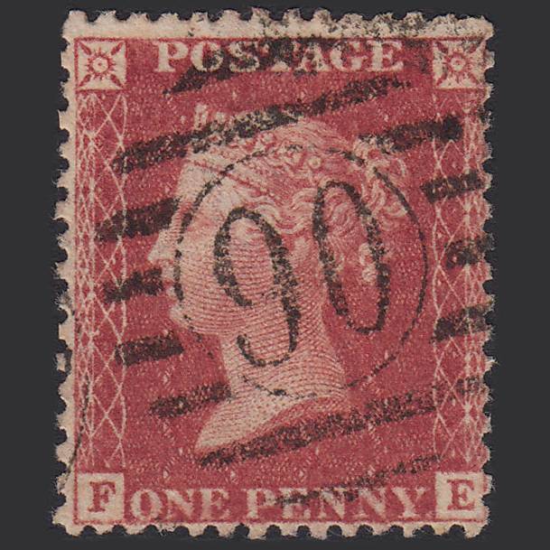 GB QV 1857 1d Rose-red (Plate 36) SG40-C10(1) FE FU London D&S 90