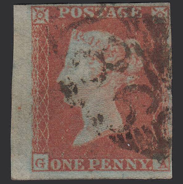 GB QV 1841 1d Red-brown (Plate 119) SG8-B1(1) GA GU 4M Dublin 186 Marginal