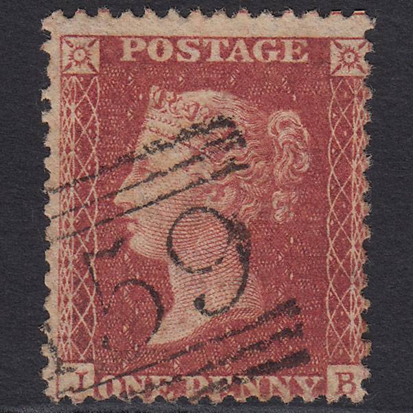 GB QV 1857 1d Rose-red (Plate 59) SG40-C10(1) JB FU Glasgow 159