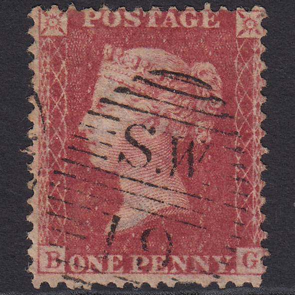 GB QV 1857 1d Rose-red (Plate 46) SG40-C10(1) BG GU London D&S SW19