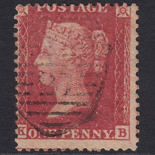 GB QV 1857 1d (Plate 55) SG40-C10(1) KB FU London D&S Cancel Misperf