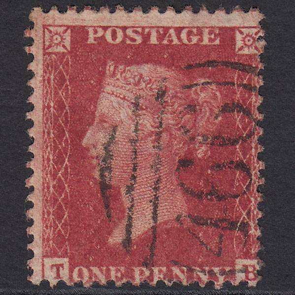 GB QV 1857 1d Rose-red SG40-C10(1) TB FU Liverpool 466 Misperf