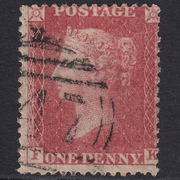 GB QV 1861 1d Rose-red Plate R16 SGC13(3) FK GU Misperf